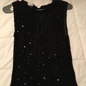 Charlotte Russe black netted dressy shirt
